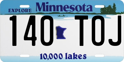 MN license plate 140TOJ