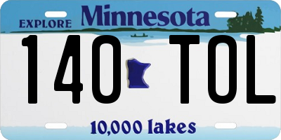 MN license plate 140TOL