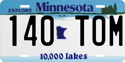 MN license plate 140TOM