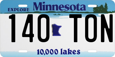 MN license plate 140TON