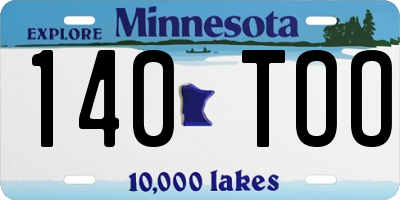 MN license plate 140TOO