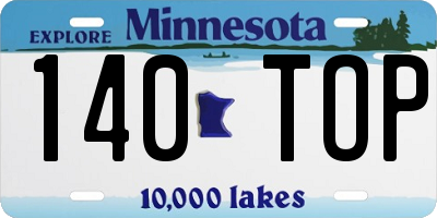 MN license plate 140TOP