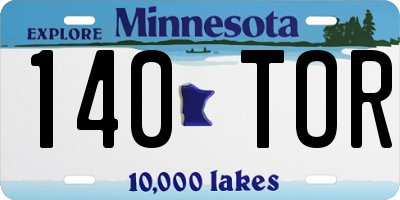 MN license plate 140TOR