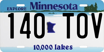 MN license plate 140TOV