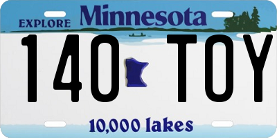 MN license plate 140TOY