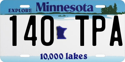 MN license plate 140TPA