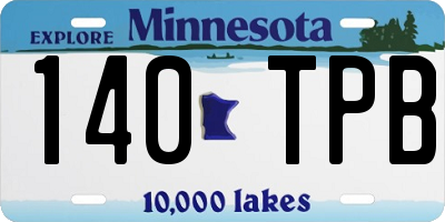 MN license plate 140TPB