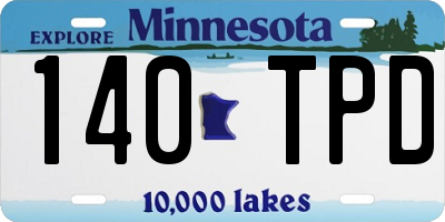 MN license plate 140TPD