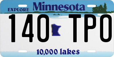 MN license plate 140TPO