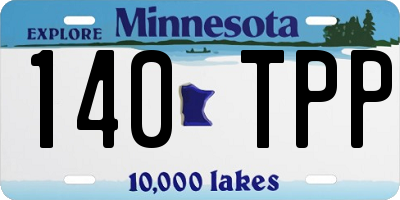MN license plate 140TPP
