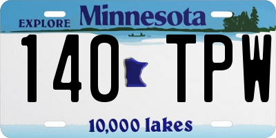 MN license plate 140TPW