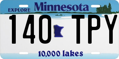 MN license plate 140TPY