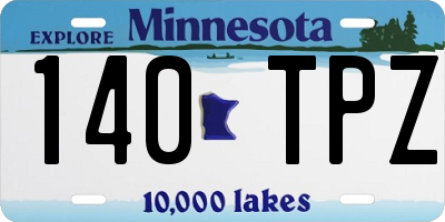 MN license plate 140TPZ