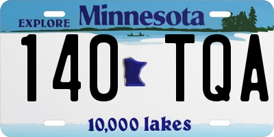 MN license plate 140TQA