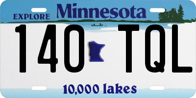 MN license plate 140TQL