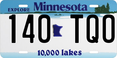MN license plate 140TQO