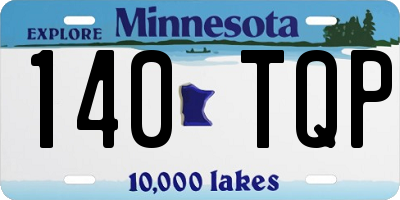 MN license plate 140TQP