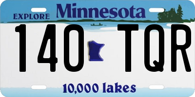 MN license plate 140TQR