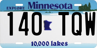 MN license plate 140TQW