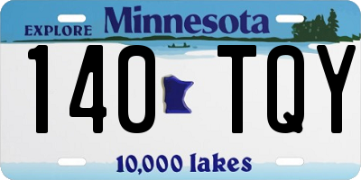 MN license plate 140TQY