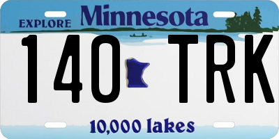 MN license plate 140TRK