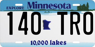 MN license plate 140TRO