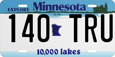 MN license plate 140TRU