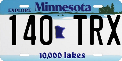 MN license plate 140TRX