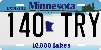 MN license plate 140TRY
