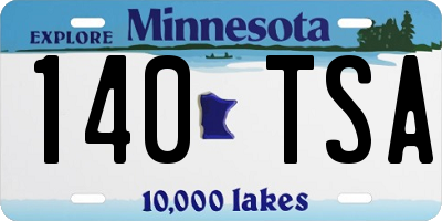 MN license plate 140TSA