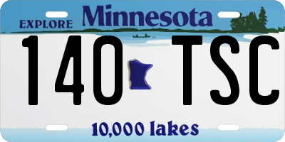 MN license plate 140TSC