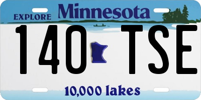 MN license plate 140TSE