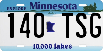 MN license plate 140TSG