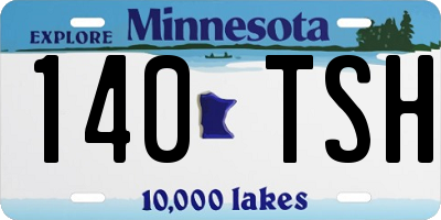 MN license plate 140TSH