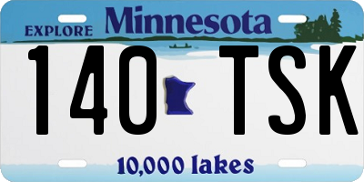 MN license plate 140TSK
