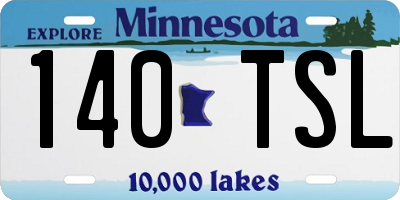 MN license plate 140TSL