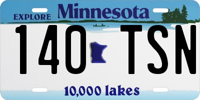 MN license plate 140TSN