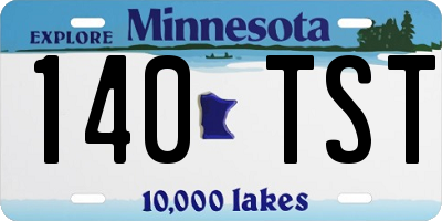 MN license plate 140TST