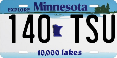 MN license plate 140TSU