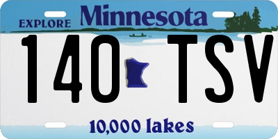 MN license plate 140TSV