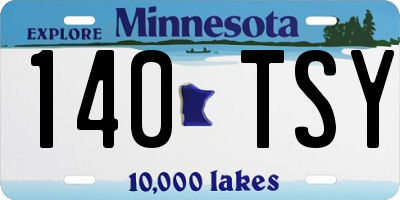MN license plate 140TSY