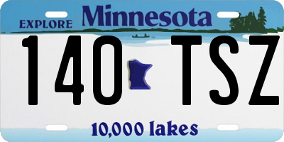 MN license plate 140TSZ