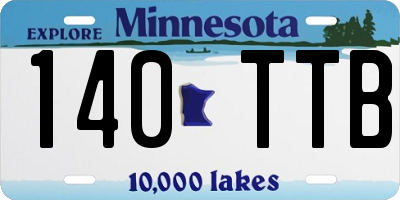 MN license plate 140TTB