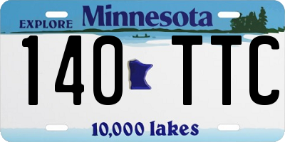 MN license plate 140TTC