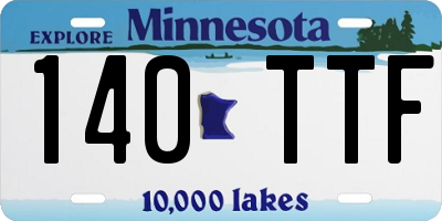 MN license plate 140TTF