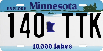 MN license plate 140TTK