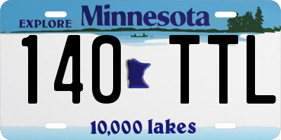 MN license plate 140TTL