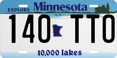 MN license plate 140TTO