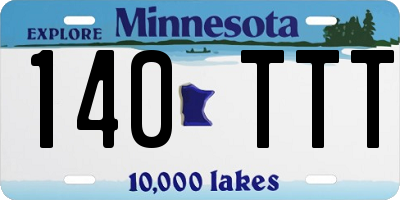 MN license plate 140TTT