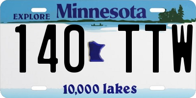 MN license plate 140TTW